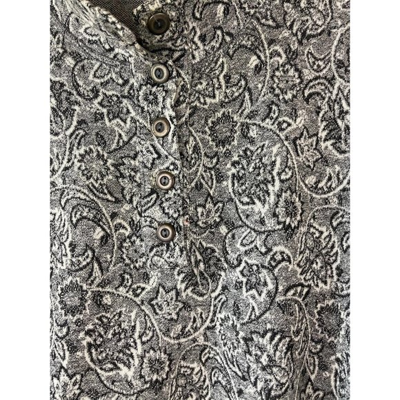 Men's David Wayne Paisley Shirt L/S Grey Polo - Picture 3 of 6